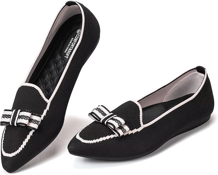 BEJINASH Women's Loafer Flats Casual Knit Fabric Lightweight Dressy Shoes Washable Elegant Pointe... | Amazon (US)