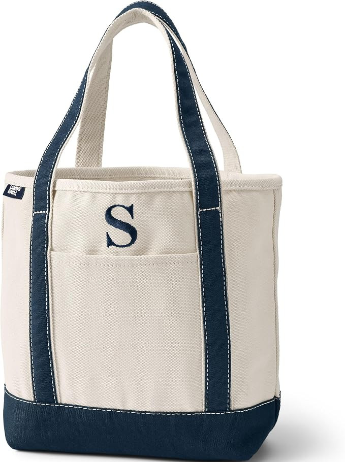 Lands' End Pre-Monogrammed Letter Canvas Tote Bag | Amazon (US)