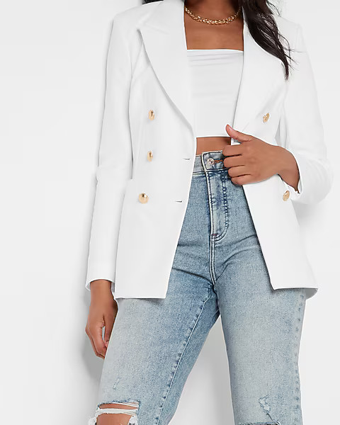 Conscious Edit Peak Lapel Double Breasted Blazer | Express