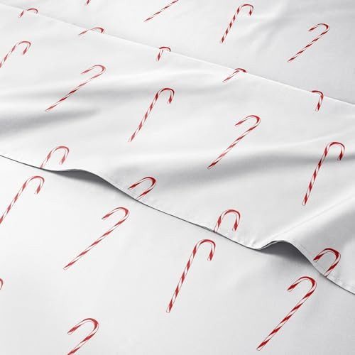 King Christmas Candy Canes Sheet Set - Holiday Xmas Pattern Bedding Set - Deep Pockets - Snug Fit... | Amazon (CA)