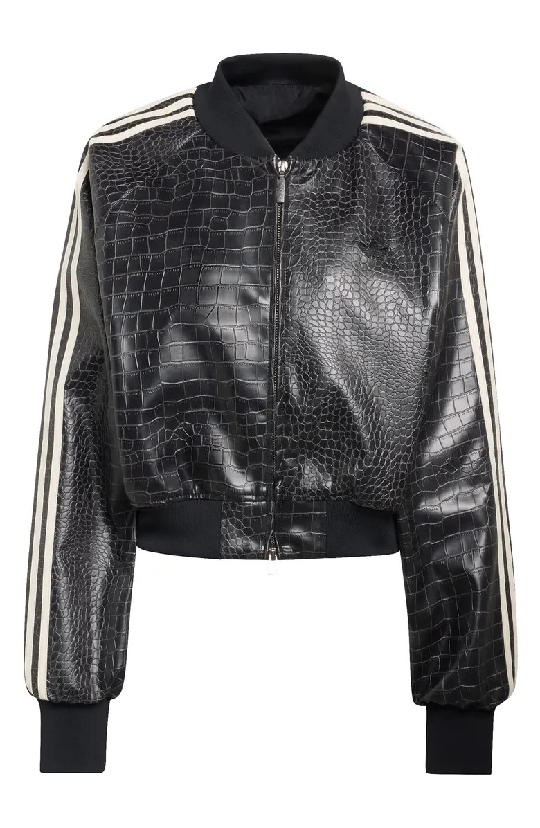SST Croc Embossed Faux Leather Track Jacket | Nordstrom