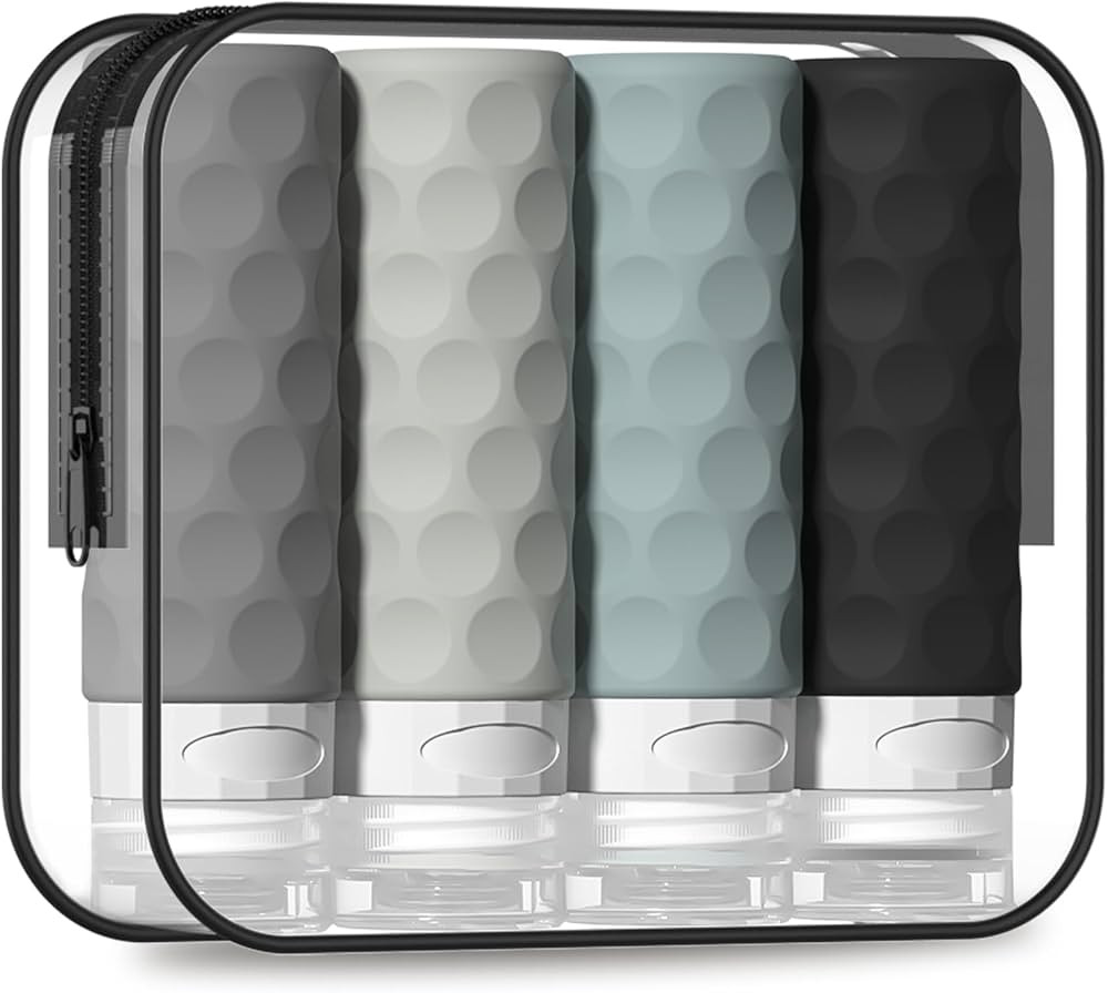 Silevoler Travel Bottles for Toiletries, 4pcs Tsa Approved 3oz Travel Size Containers, BPA Free L... | Amazon (US)