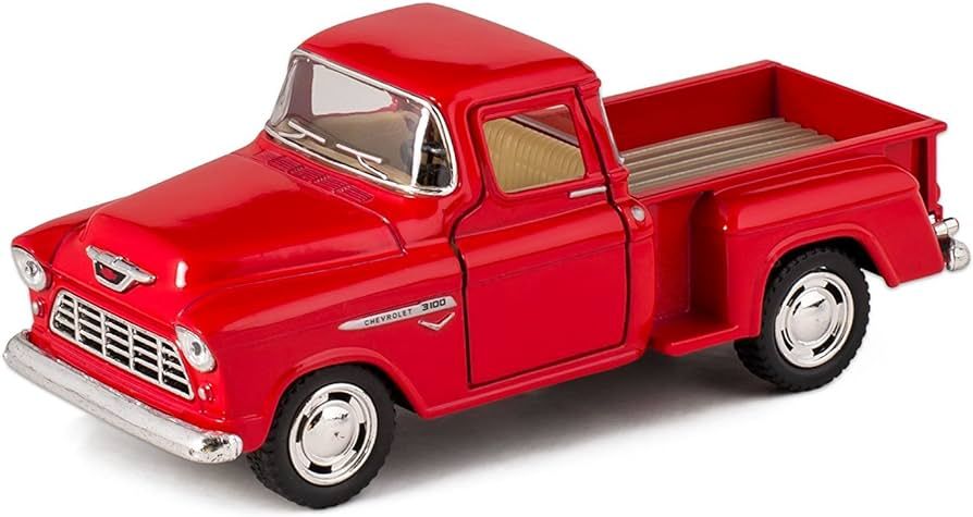 Kinsmart Red 1955 Chevy Stepside Pick-Up Die Cast Collectible Toy Truck | Amazon (US)