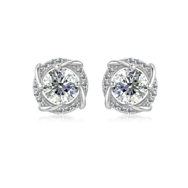 Cate & Chloe Signature Collection Jemma Sterling Silver Earrings | 18k White Gold Stud Earrings, ... | Walmart (US)