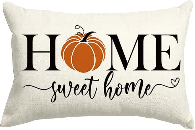 RABUSOFA Fall Pillows Decorative Throw Pillows,Fall Pillow Covers 12x20 Inch,Thanksgiving Orange ... | Amazon (US)