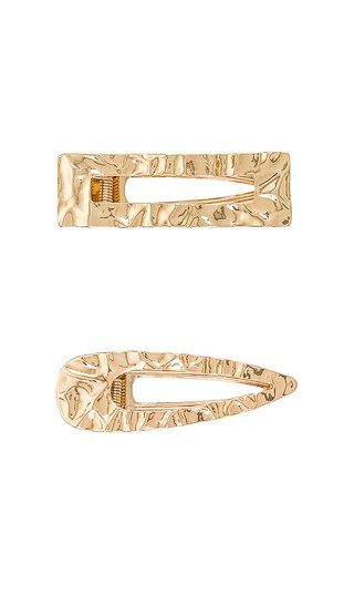 Molten Hair Clip Set of 2 in Gold | Revolve Clothing (Global)