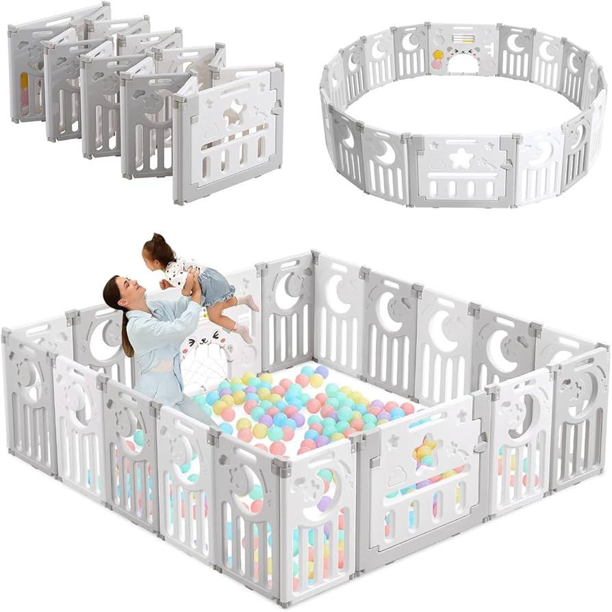 Dripex Baby Playpen, Foldable Playpen for Babies and Toddlers, Adjustable Shape Baby Fence, Safet... | Amazon (US)
