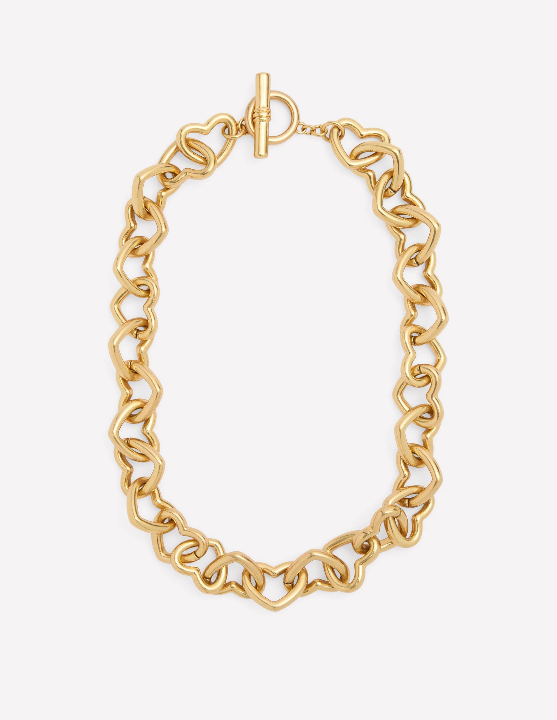 Chunky Heart Chain Necklace-Gold Colour | Boden (US)