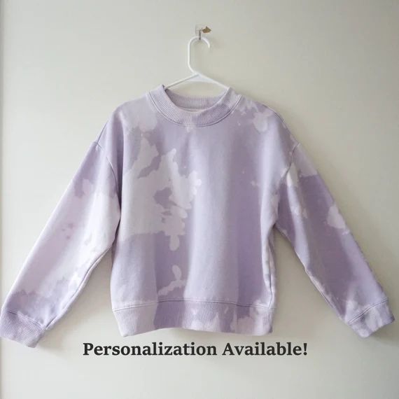 Bleach Tie Dye Sweatshirt | Personalized Crewneck Sweater | Acid Wash Sweatshirt | Reverse Dye Fl... | Etsy (US)