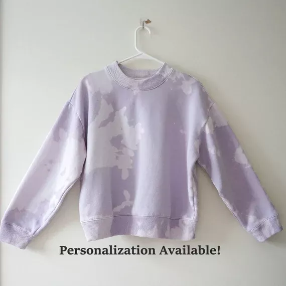 Casual SPOOKY Monogram Graphic Bleached Tie Dye Sweatshirt