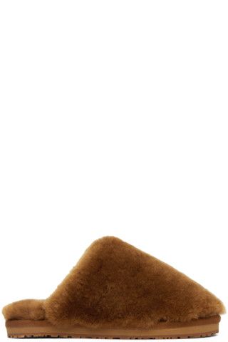 Brown Sheepskin Fur Slippers | SSENSE