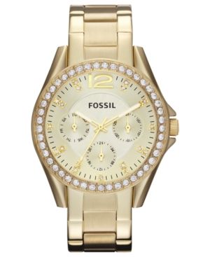 Fossil Women's Riley Gold-Tone Stainless Steel Bracelet Watch 38mm ES3203 | Macys (US)