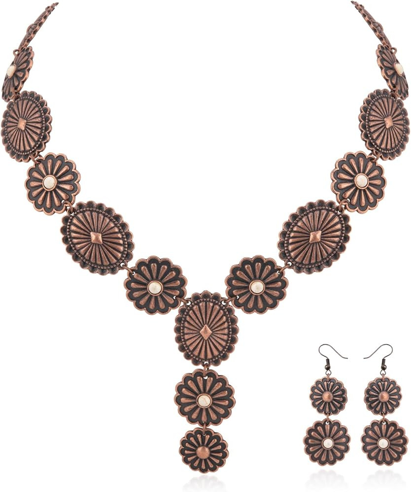 Montana West Rustic Couture's Necklace Earrings Jewelry Set for Women | Amazon (US)