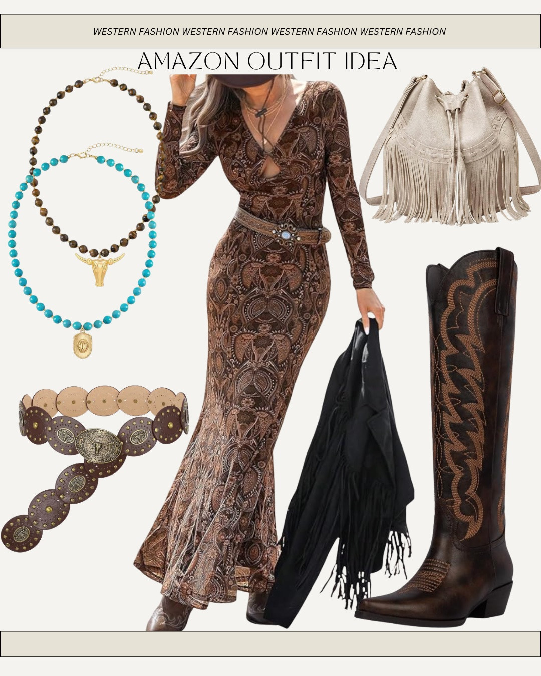 Western fashion outfit idea - fall dress - wedding guest dress - cowgirl boots - Amazon fashion outfit ideas - teacher outfit - workwear business casual

#LTKgrwm #LTKootd