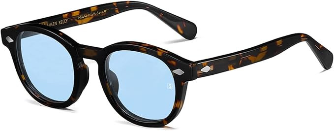 SHEEN KELLY Acetate Polarized Retro Oval Sunglasses For Men Women Vintage Round Pirate Captain Jo... | Amazon (US)