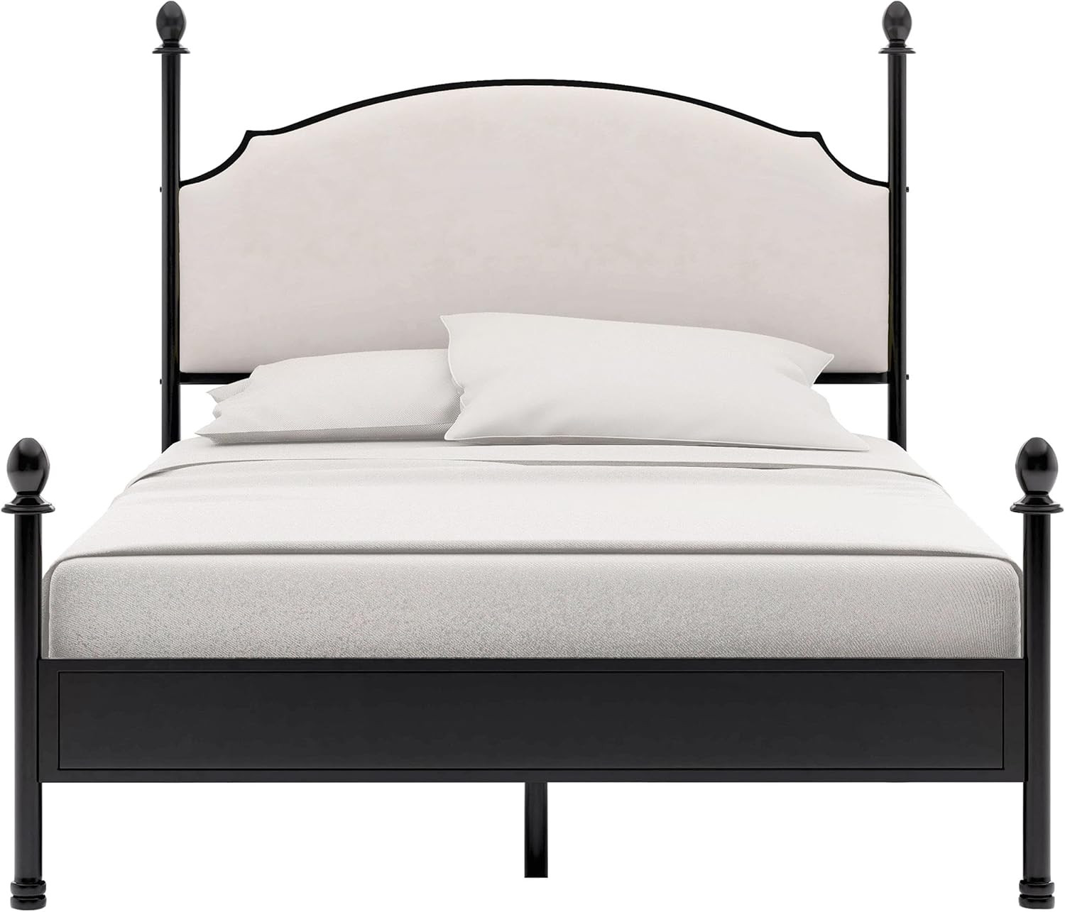 Furniture of America Freila Metal King Poster Panel Bed in Silver Gun Metal | Amazon (US)