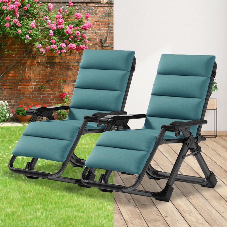 Slsy Zero Gravity Chair 2 Pack, Lawn Recliner, Set of 2 Reclining Patio Lounger Chair, Folding Po... | Walmart (US)