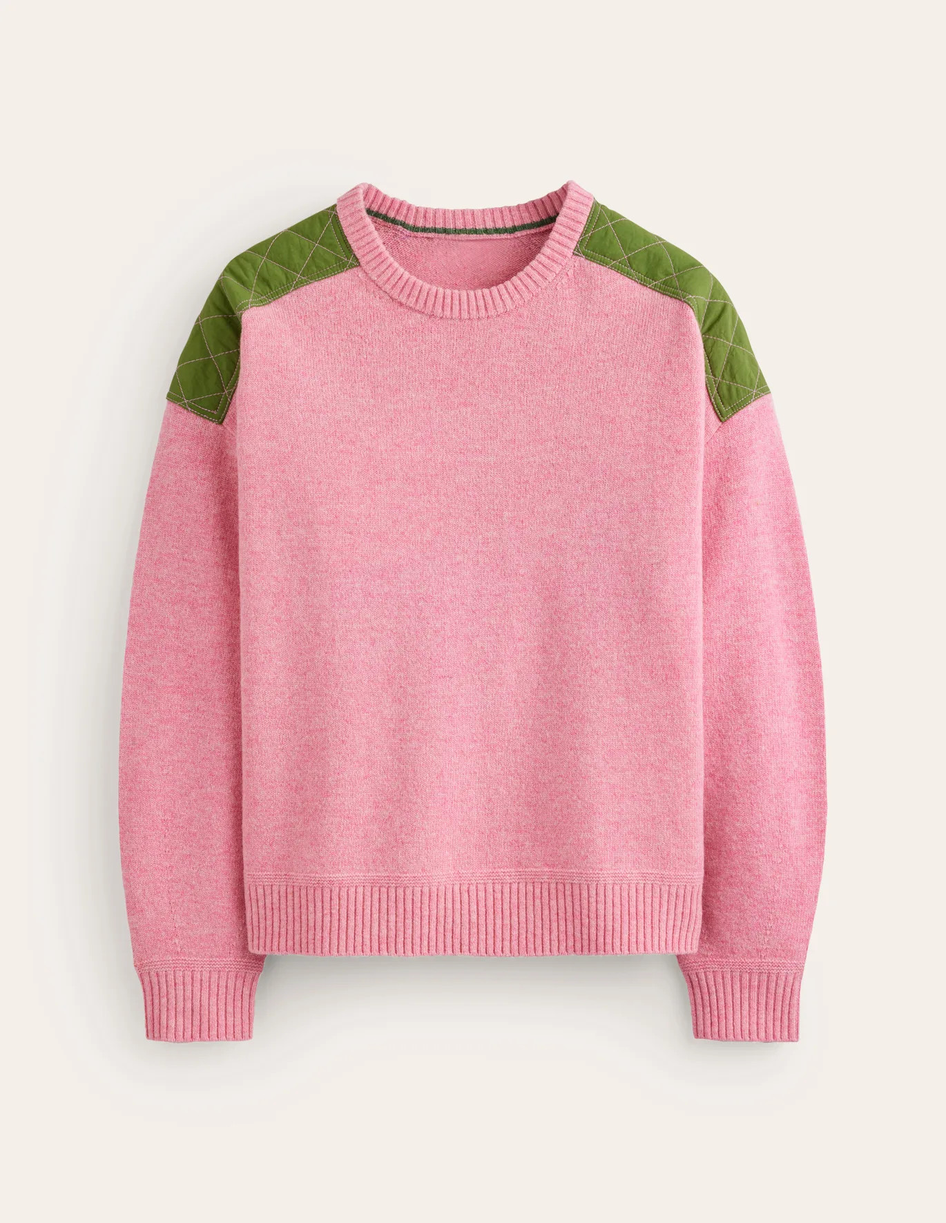 Quilted Patch Jumper - Old Rose Pink | Boden US | Boden (US)