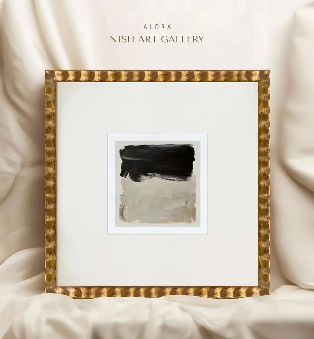 Gold Framed Abstract Art Print: Beige & Black, Modern Wall Decor #322 - Etsy | Etsy (US)