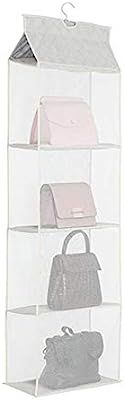 iEventStar 4 Grids Pockets Hanging Bag Handbag Purse Storage Organizer Holder for Wardrobe Closet... | Amazon (US)
