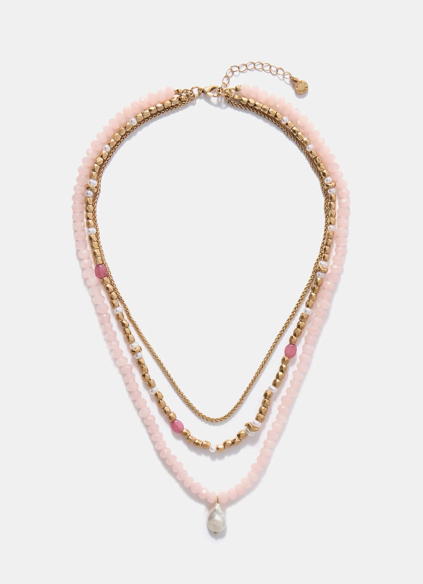 Pink Beaded Layered Necklace | Mint Velvet