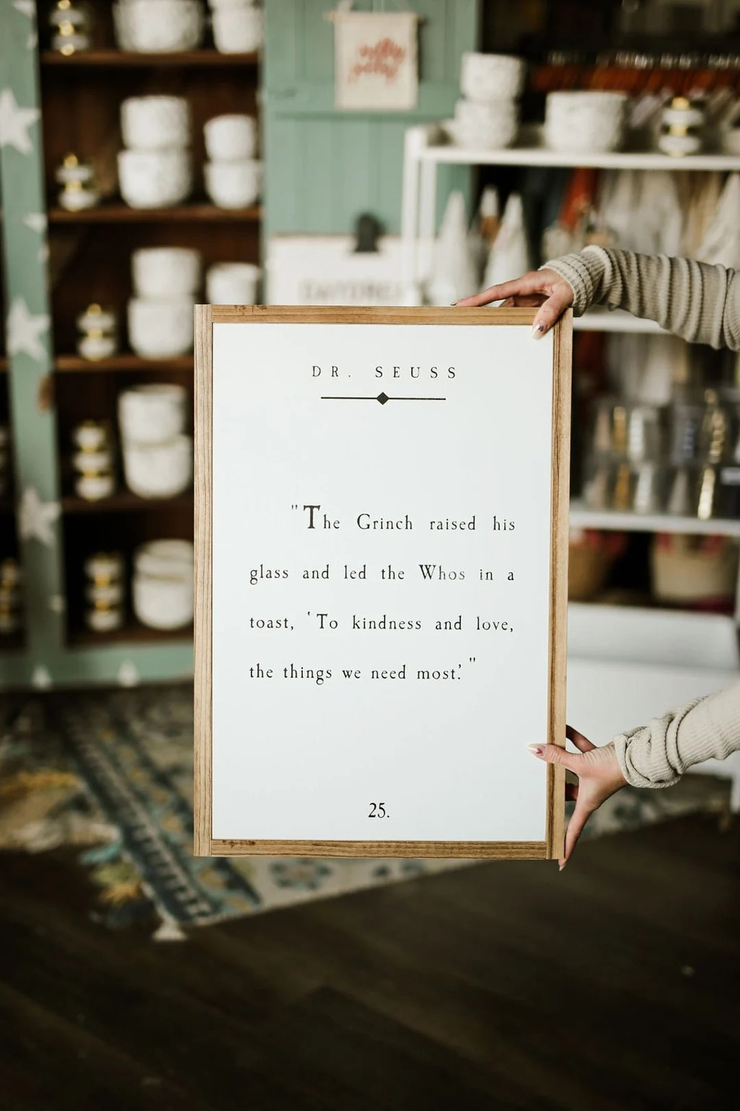 The Grinch To kindness and love, the things we need most Framed Wood Sign Holiday Decor Christmas... | Etsy (US)