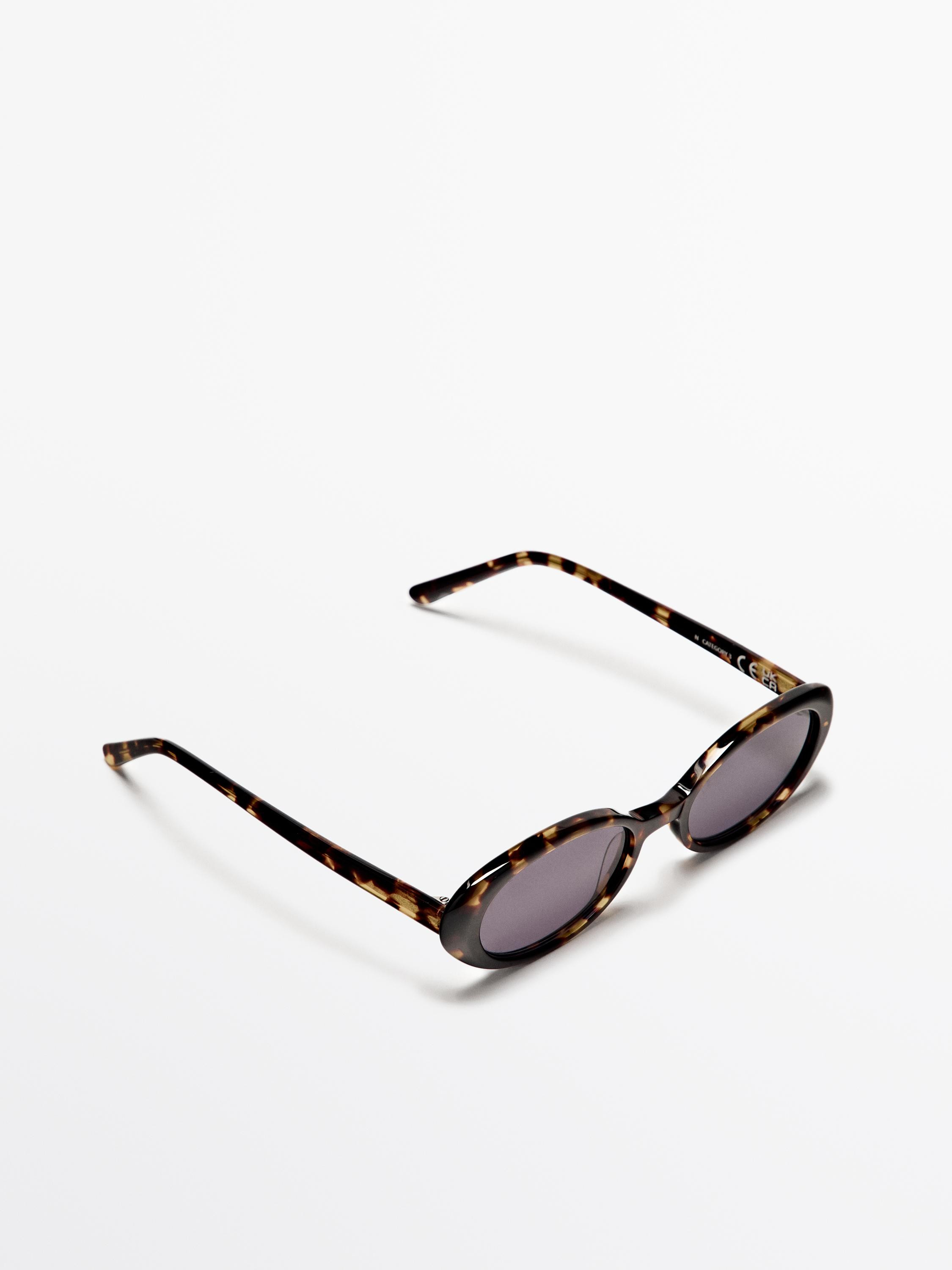 Tortoiseshell-effect mini oval sunglasses | Zara US