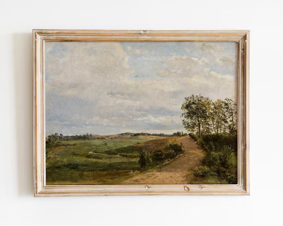 Country landscape painting, Farmhouse wall decor, Vintage art, PRINTABLE art | Etsy (US)