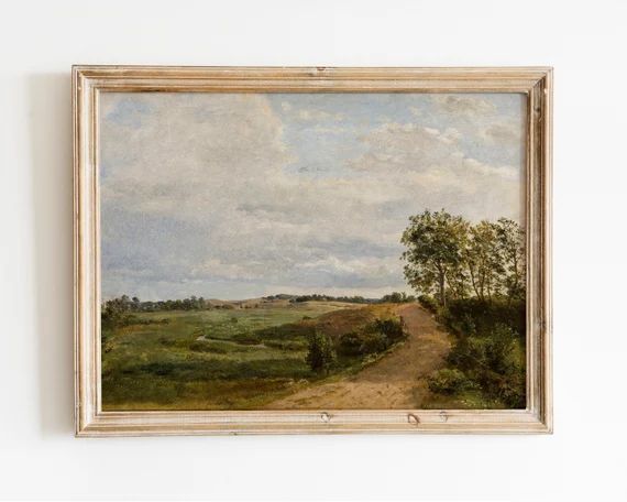 Country landscape painting, Farmhouse wall decor, Vintage art, PRINTABLE art | Etsy (US)