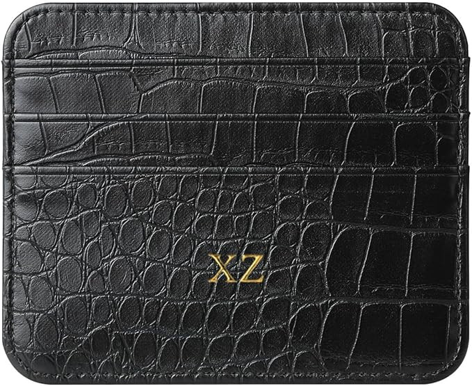 Personalisa Gold Silver Initial letters Credit Card Holder Wallet, PU Leather Ultra Slim Wallet, ... | Amazon (US)