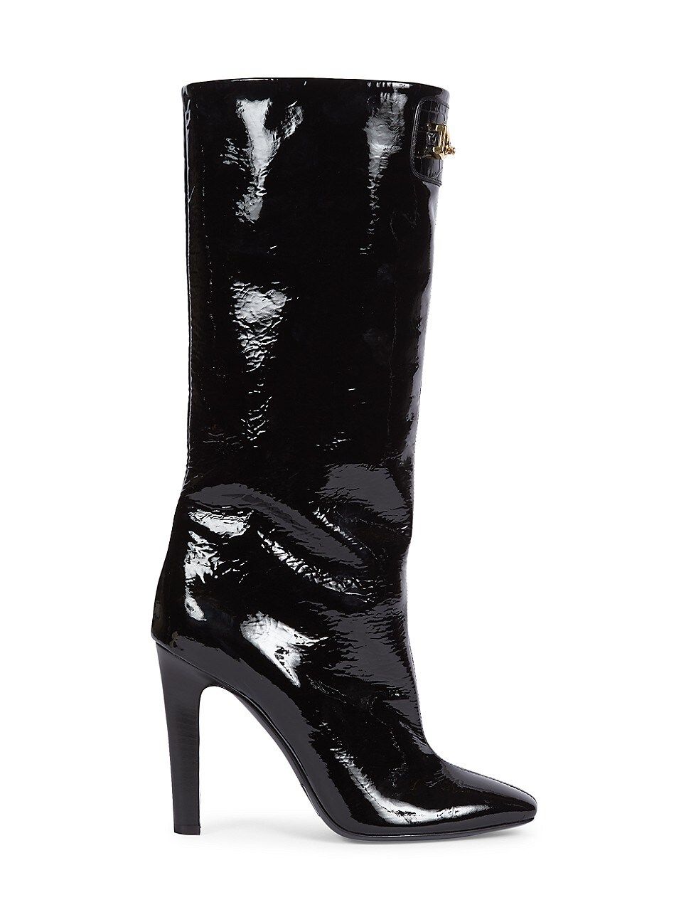 Saint Laurent Bond Square-Toe Patent Leather Boots | Saks Fifth Avenue