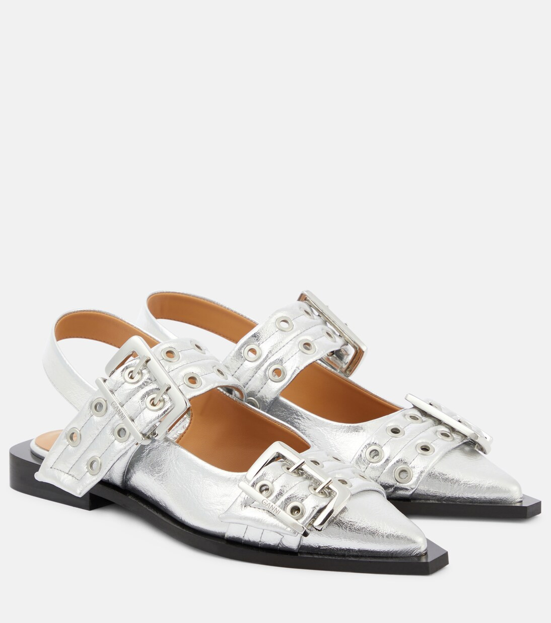 Metallic slingback flats | Mytheresa (US/CA)