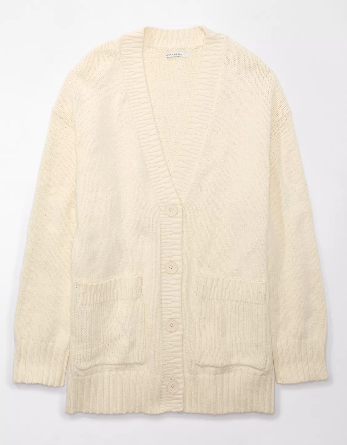 AE Oversized Button-Front Long-Length Cardigan | American Eagle Outfitters (US & CA)