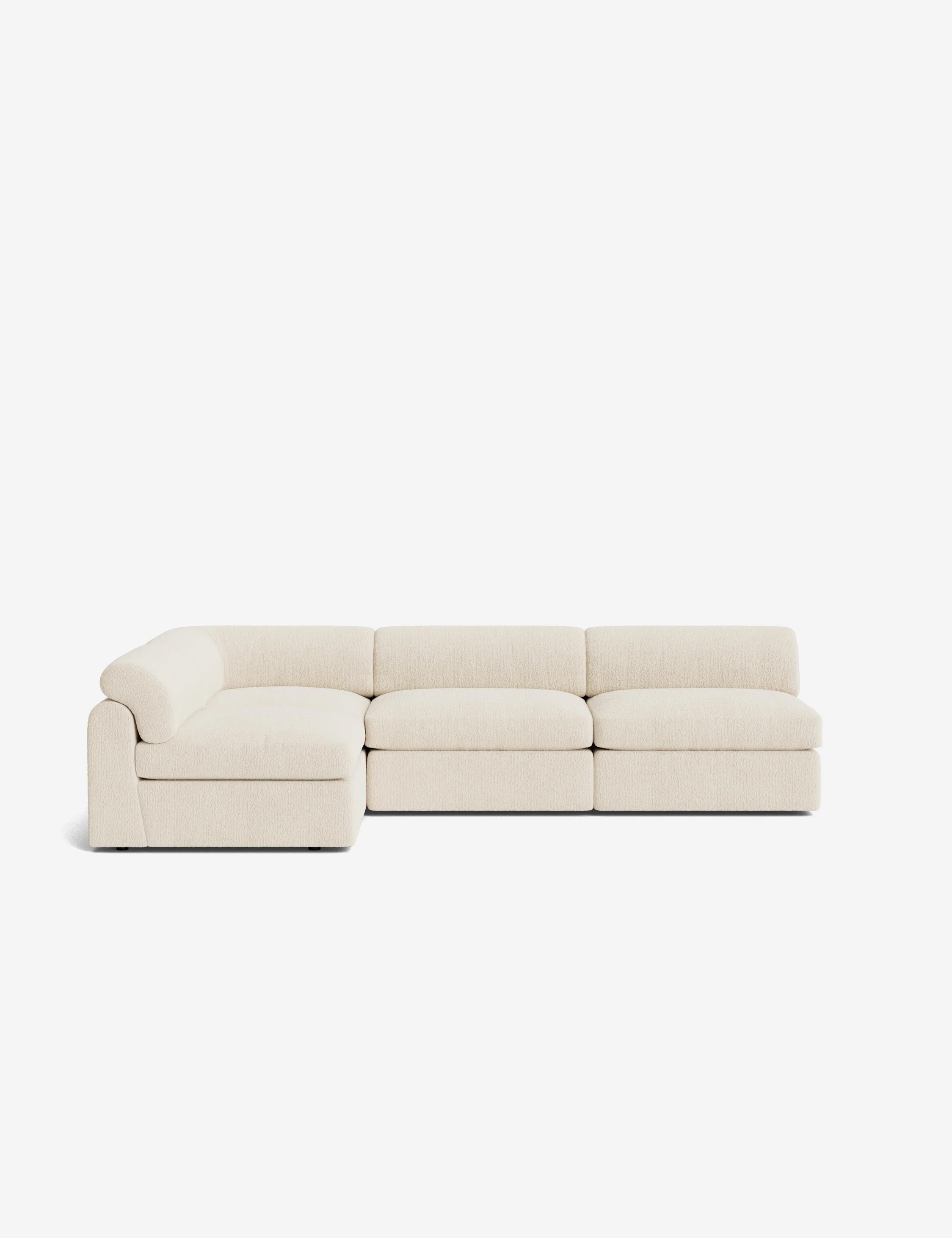 Kingaby Modular Corner Sectional Sofa, Ivory Modern Boucle | Lulu and Georgia 