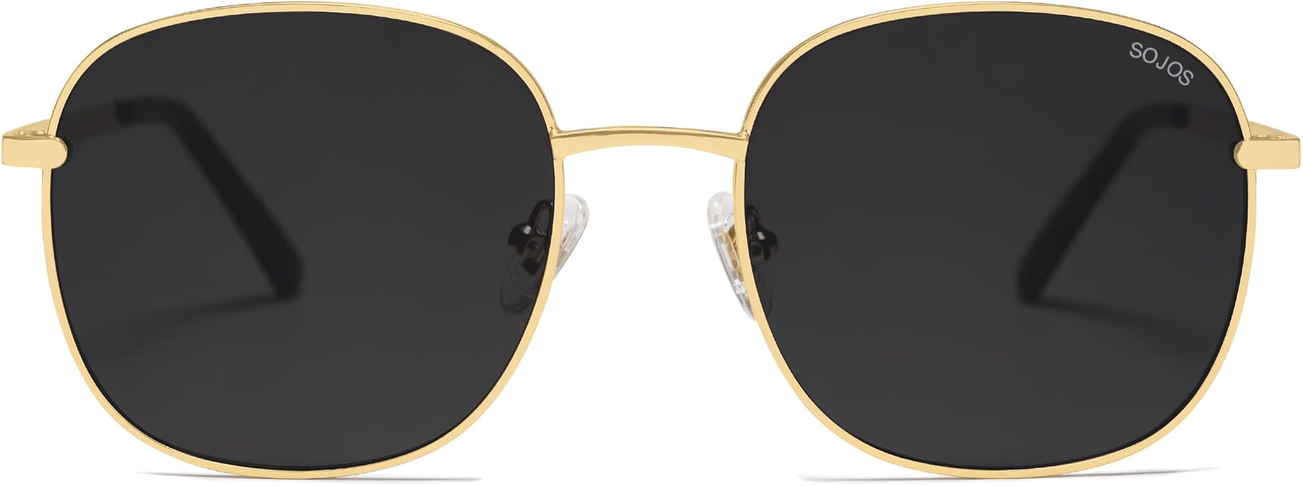 SOJOS Classic Trendy Square Sunglasses for Women Men Cute Big Frame Gold Shades SJ1137 | Amazon (US)