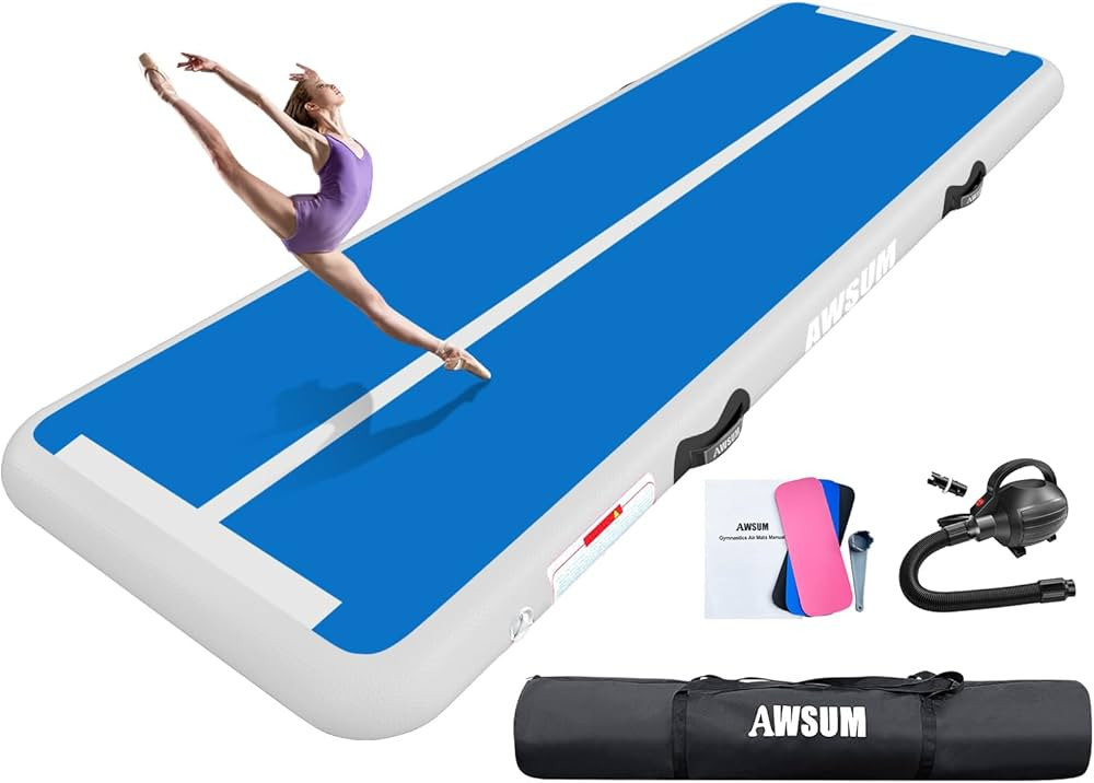 AWSUM Inflatable Air Gymnastics Mat 10ft/13ft/16ft/20ft/23ft Training mat 4/8 inches Thick tumbli... | Amazon (US)