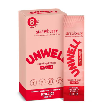 Unwell Hydration Electrolyte Stick Pack for Rapid Hydration - Focus Strawberry - 8pk | Target