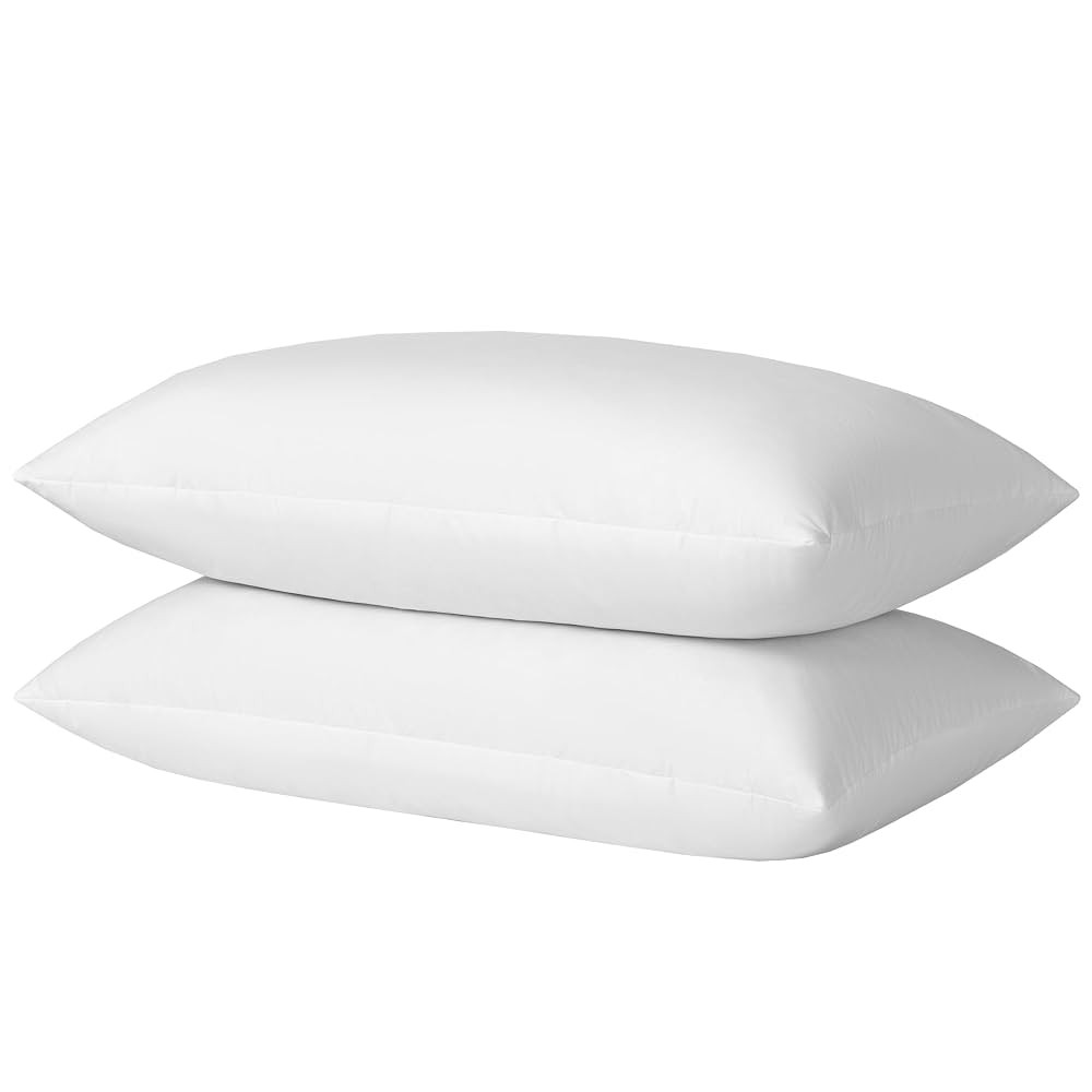 Goose Feathers and Down Pillows, Cotton Cover, Bed Sleeping Hotel Collection Pillows,Set of 2, Ki... | Amazon (US)