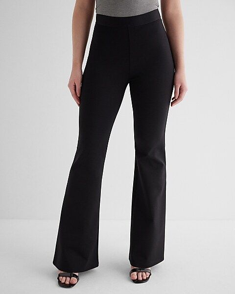 Columnist Super High Waisted Body Contour Knit Flare Pant | Express