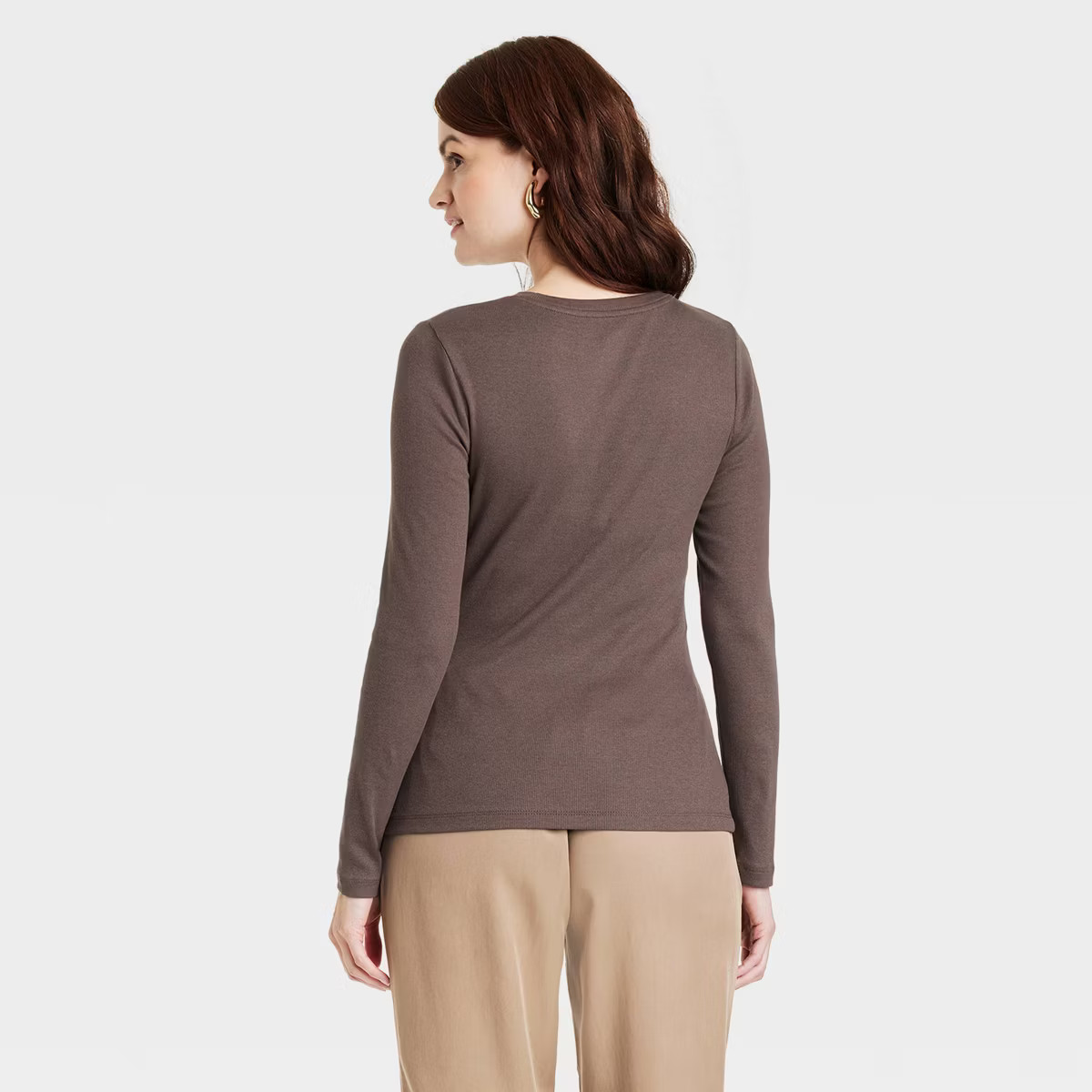 Women's Long Sleeve Ribbed T-Shirt - A New Day™ | Target