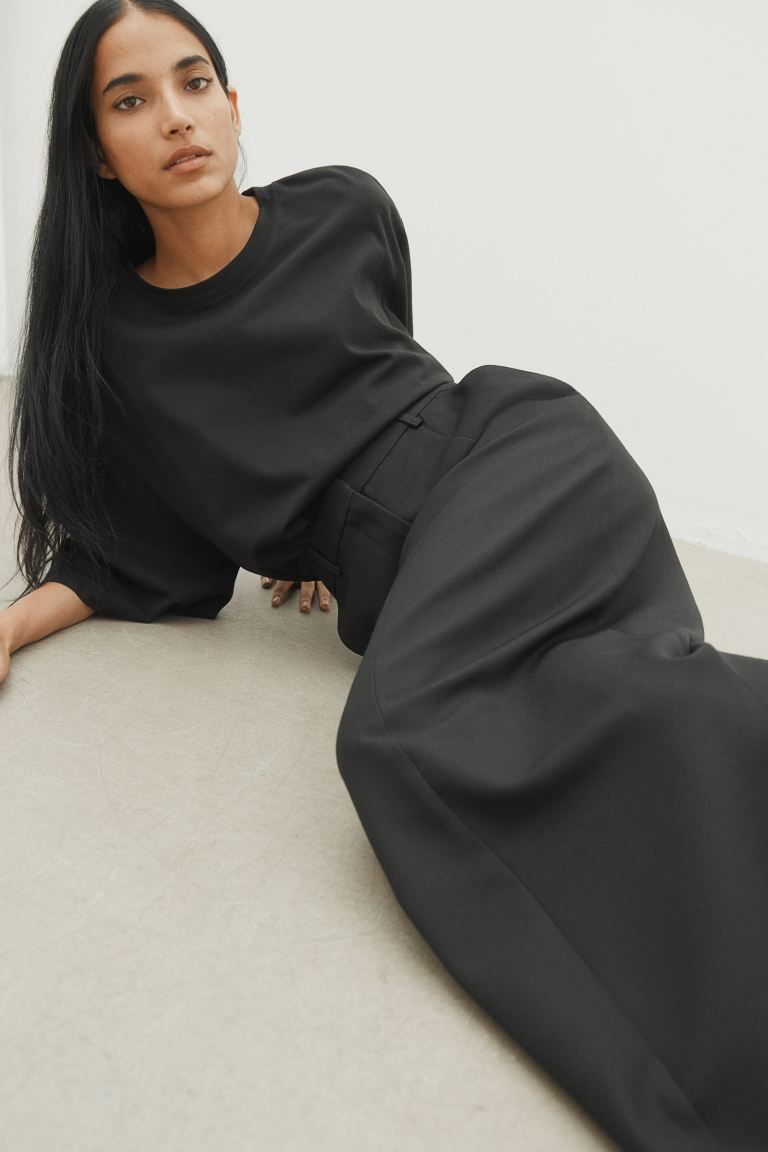 Wool-blend pencil skirt - Grey - Ladies | H&M GB | H&M (UK, MY, IN, SG, PH, TW, HK)