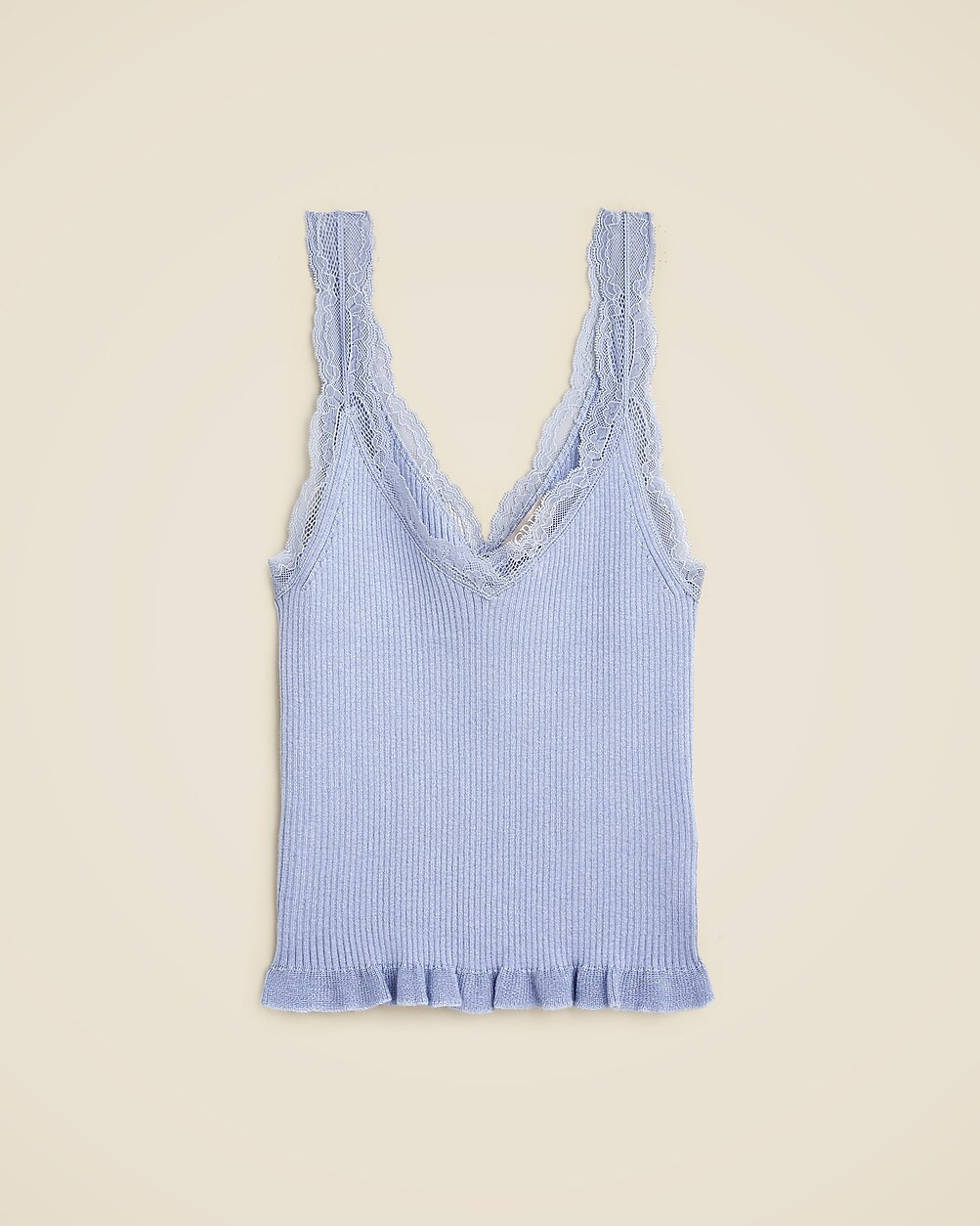Lace-trim sweater-tank in TENCEL™ lyocell blend | J. Crew US