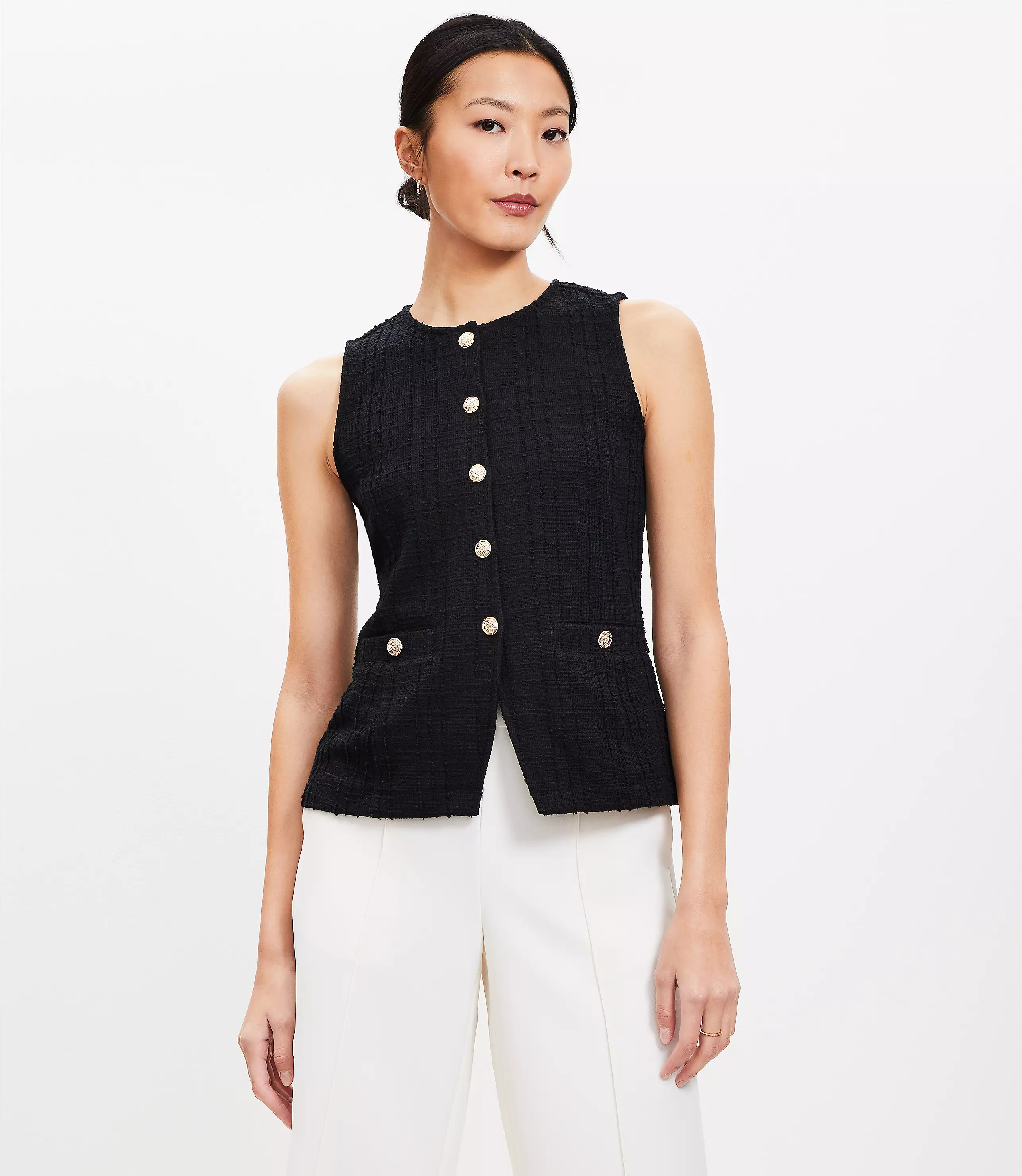 Tweed Pocket Vest | LOFT
