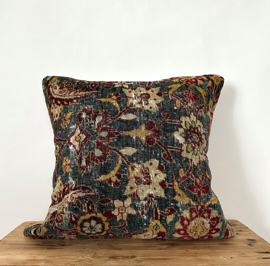 Persian Pillow Cover, 20 X 20 Decorative Pillow, Handmade Pillow, Couch Pillow, Boho Throw Pillow... | Etsy (US)