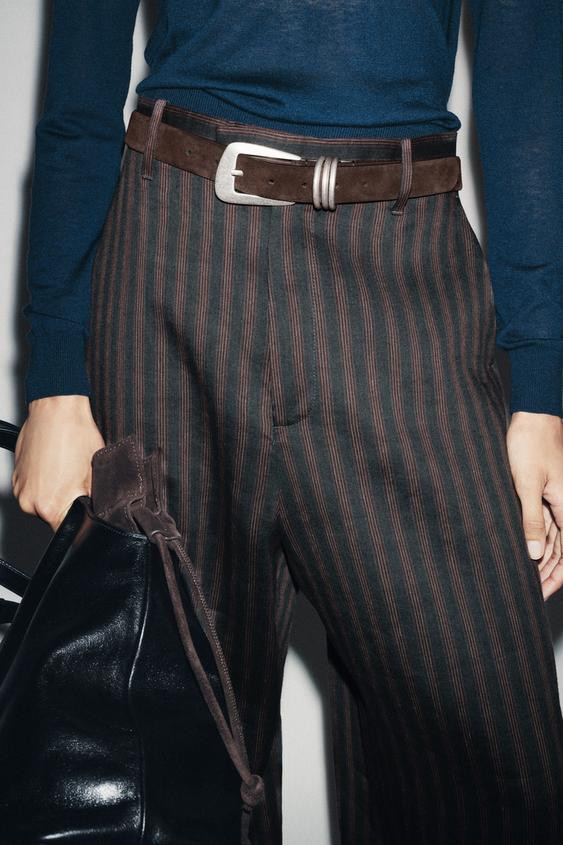 SPLIT LEATHER RING BELT | Zara US