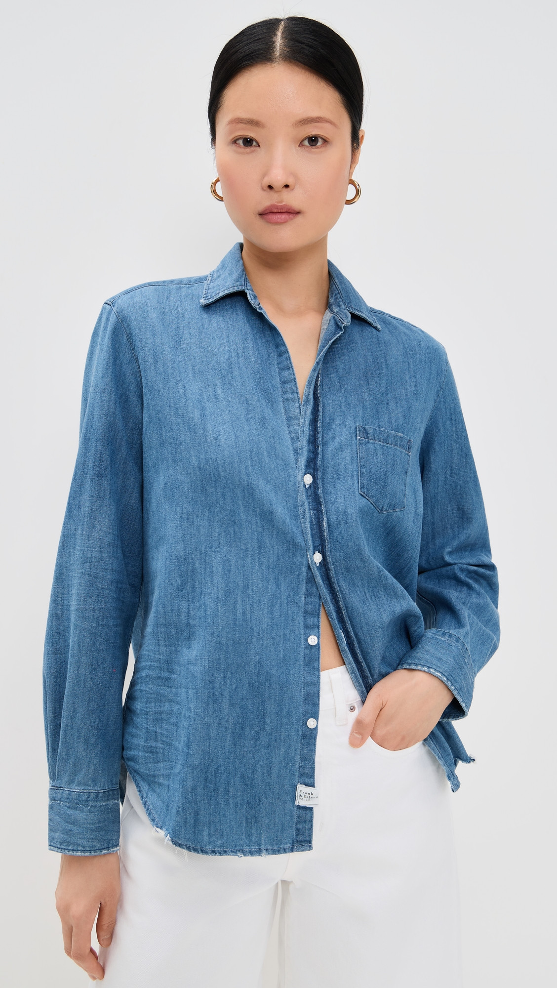 Frank & Eileen Eileen Denim Relaxed Button Down Shirt Vintage Stonewashed Indigo M | Shopbop