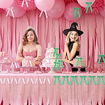 Riceshoot 24 Pcs Witch Party Decorations 5 x 7'' Pink and Green Twist Tie Bows for Gift Wrapping ... | Amazon (US)