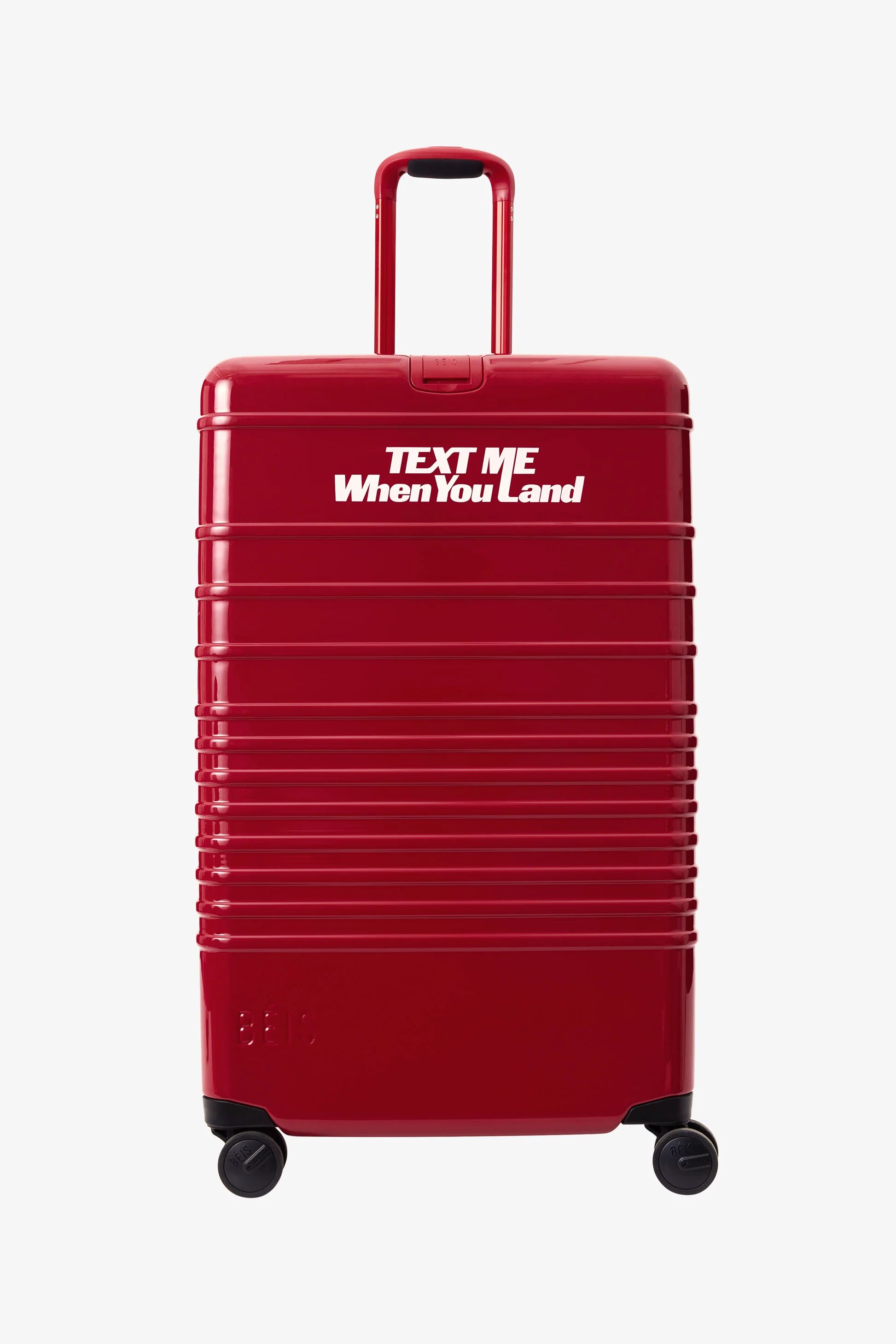 The Large Check-In Roller in Text Me Red | BÉIS Travel