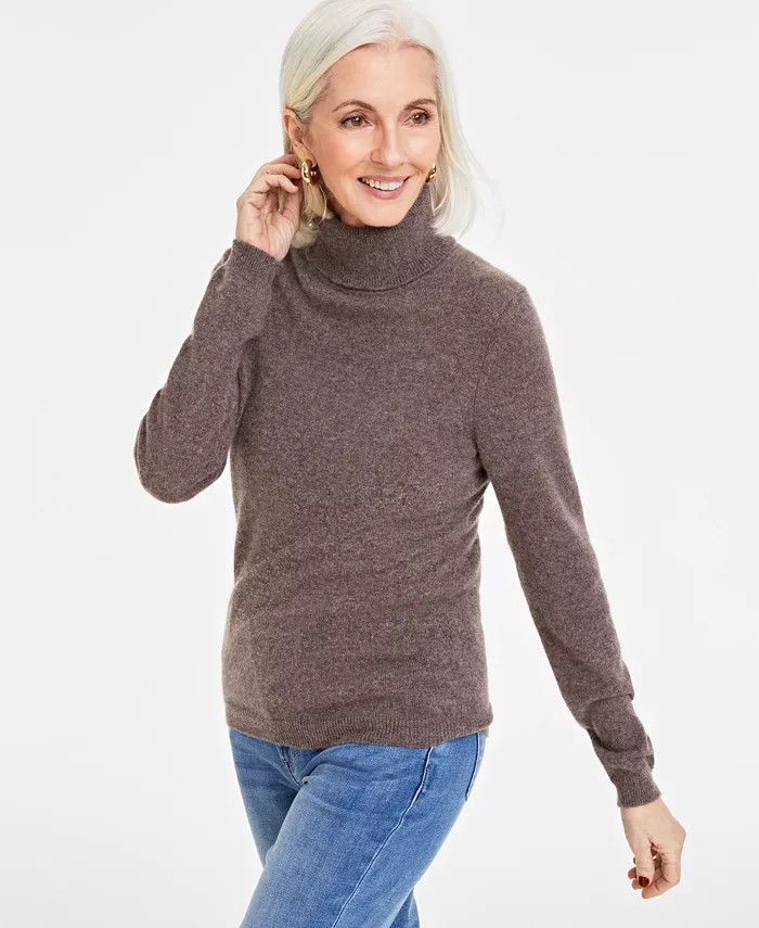 Women's 100% Cashmere Turtleneck Sweater, Regular & Petite, Created for Macys | Macy's