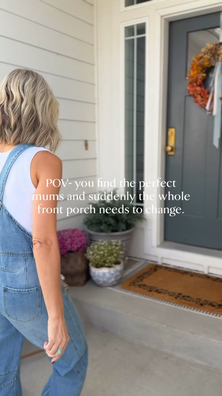 I had a totally different vision in mind, but when I saw the color of these mums, I completely changed my mind. And I’m so glad because I love how our fall front door styling has turned out! 🍂☺️

#LTKHome #LTKSeasonal